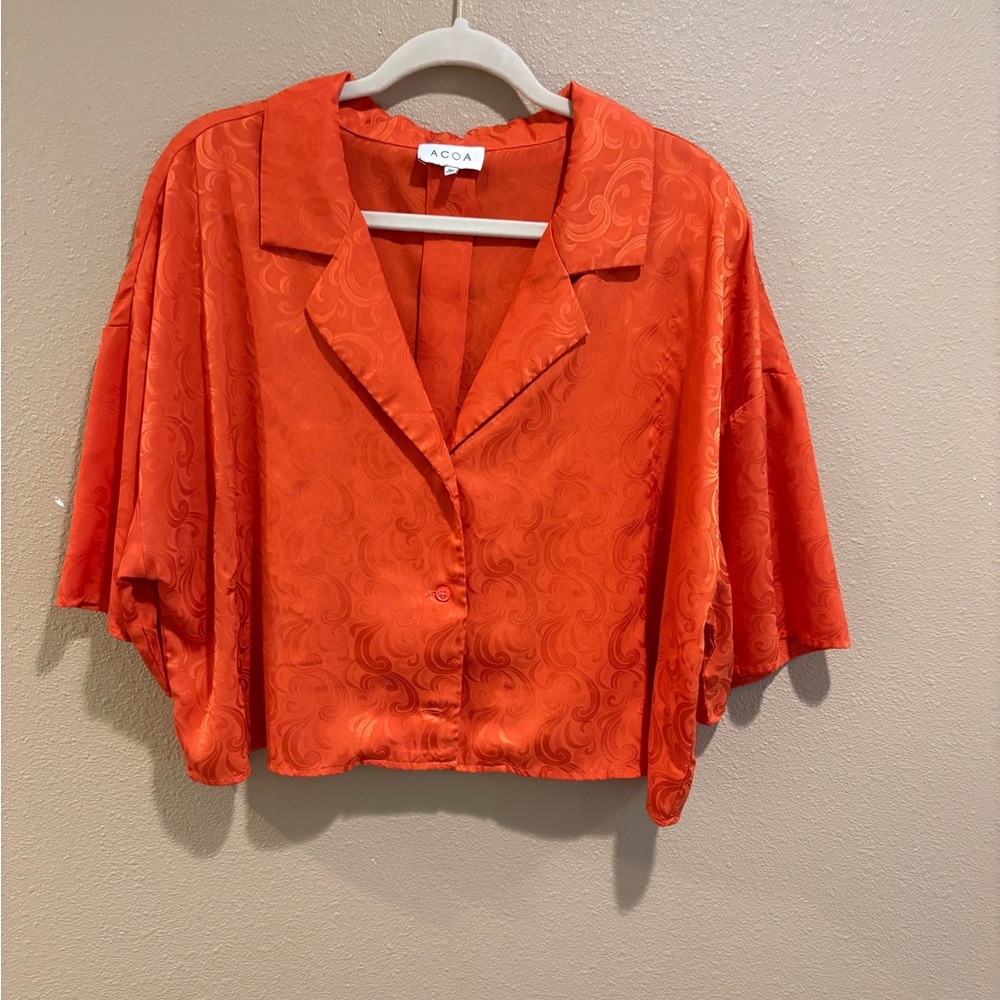 ACOA Women's Vibrant Orange Blouse